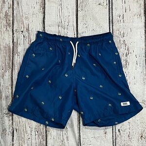 Trunks Surf & Swim Company Blue Board Shorts Swim Trunks Mens Swimsuit